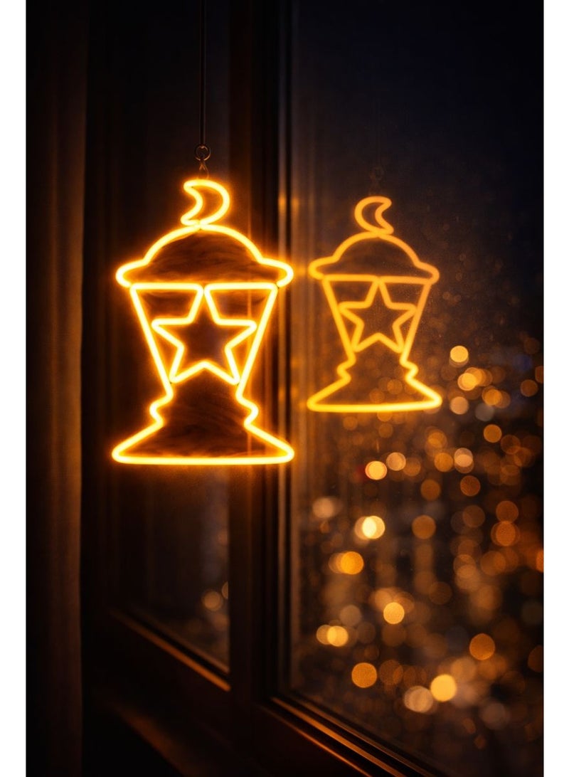 Home Care مصباح زيت مرن على شكل مصباح LED نيون - توهج دافئ، مصباح كبير بطول 3 متر مع قابس صغير بريطاني - Image 2